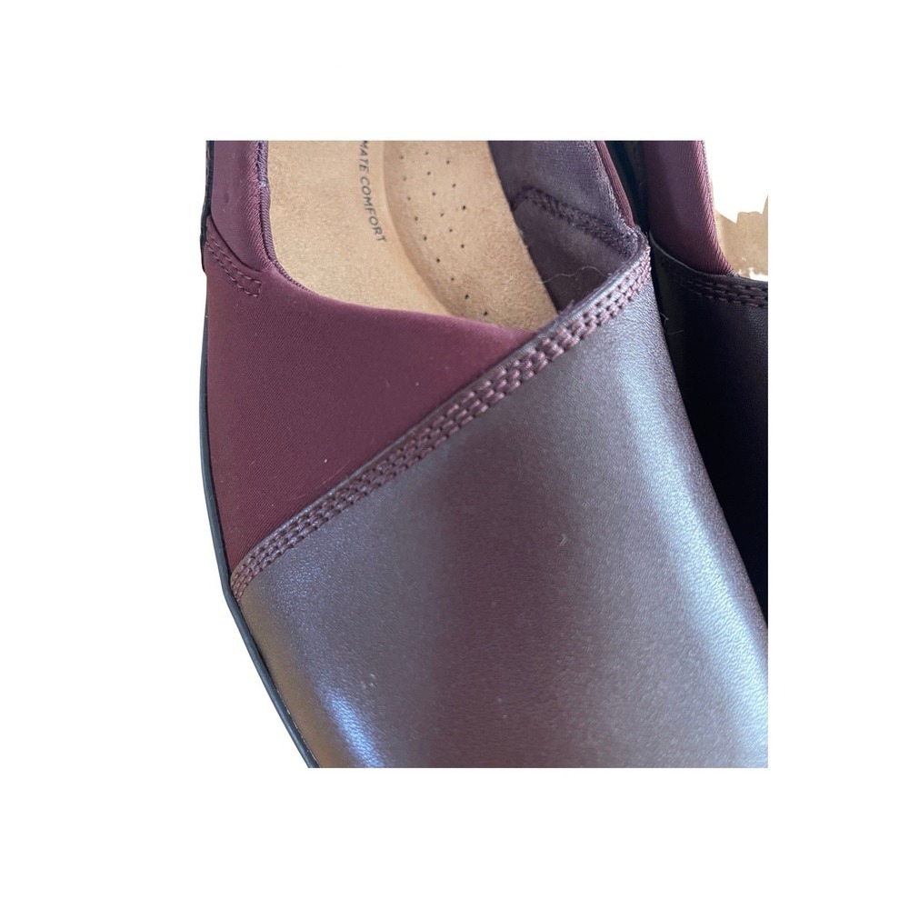 Clarks Collection Women's Suttyn Walk Wedges Wine Leather Size 10 - Picture 5 of 7